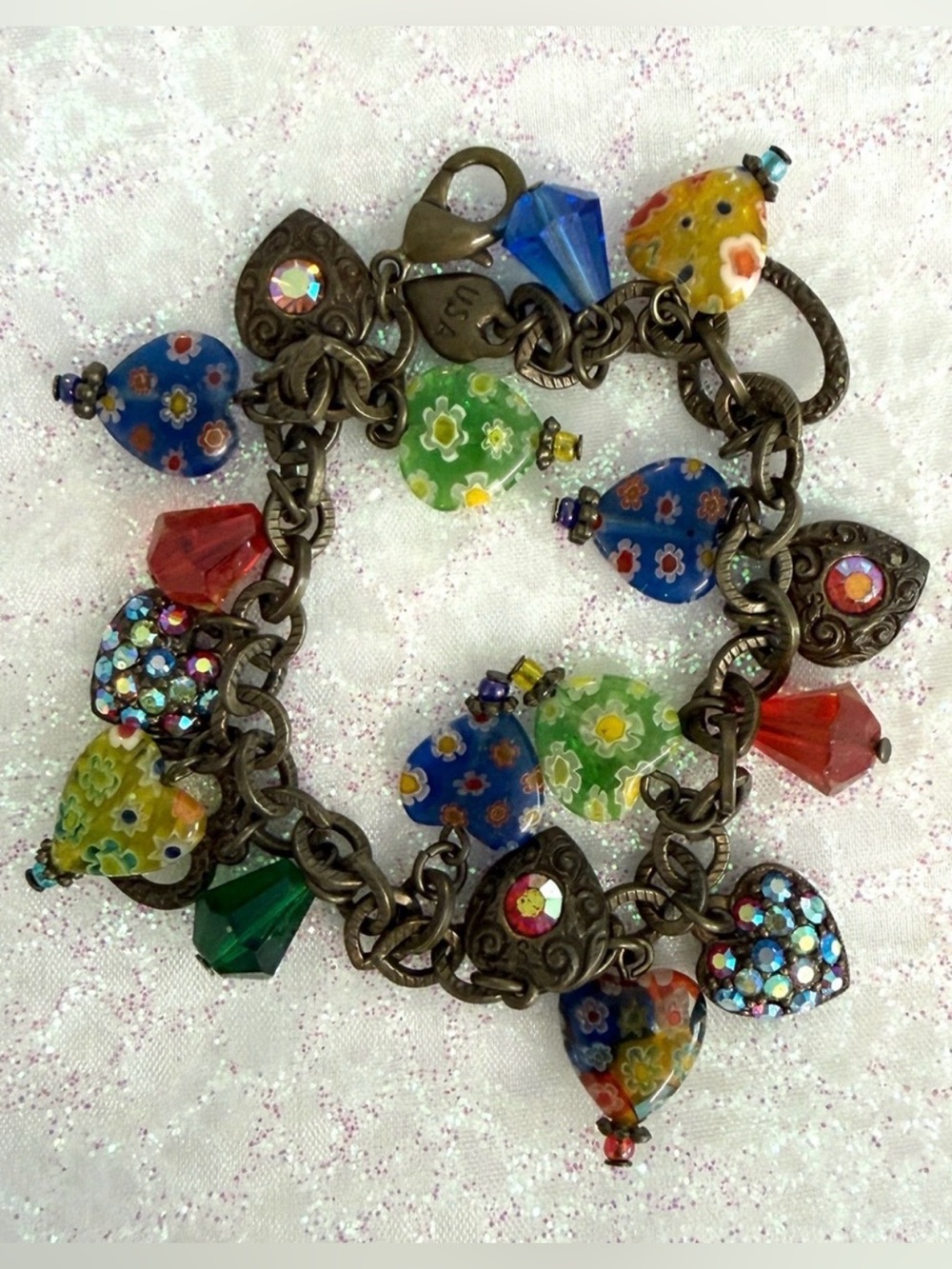Sweet Romance Millefiori Charm Bracelet